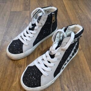 Vintage Property Dormy RO-8 Sparkle High Top Sneakers Black Glitter Women’s 6