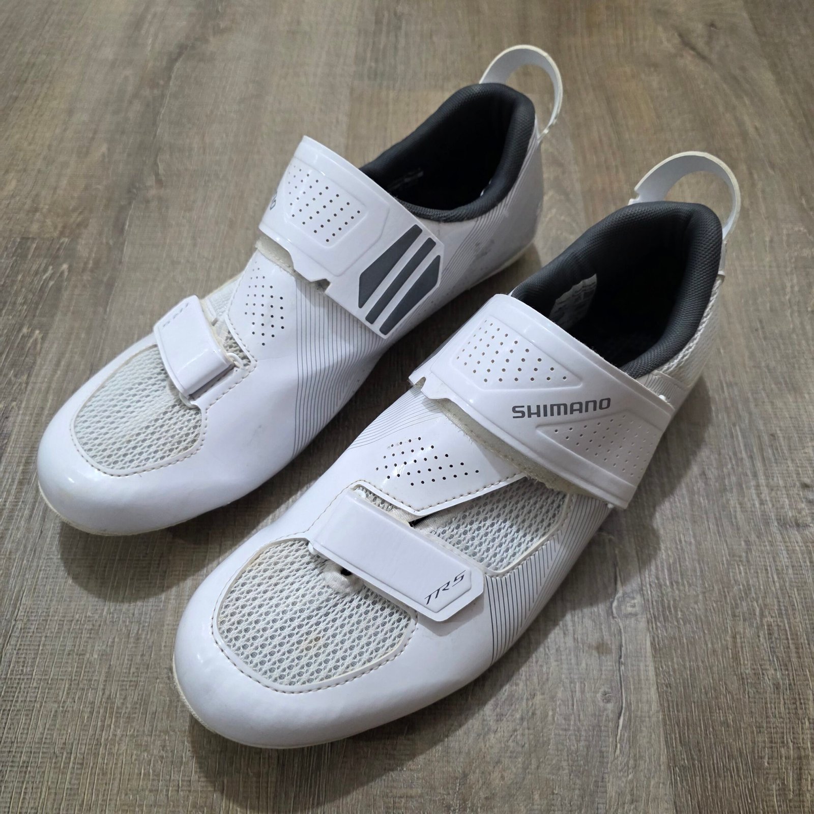 Shimano TR5 Cycling Shoes White Men’s Size 10 SPD Road Bike Cleats Compatible
