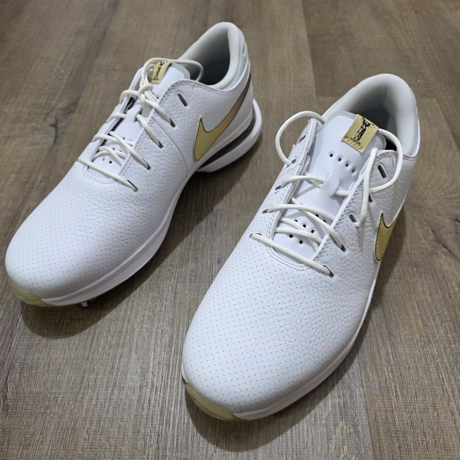 Nike Air Zoom Tiger Woods '20 Men's Golf Shoes Size 11.5 White Gold FQ3273-107