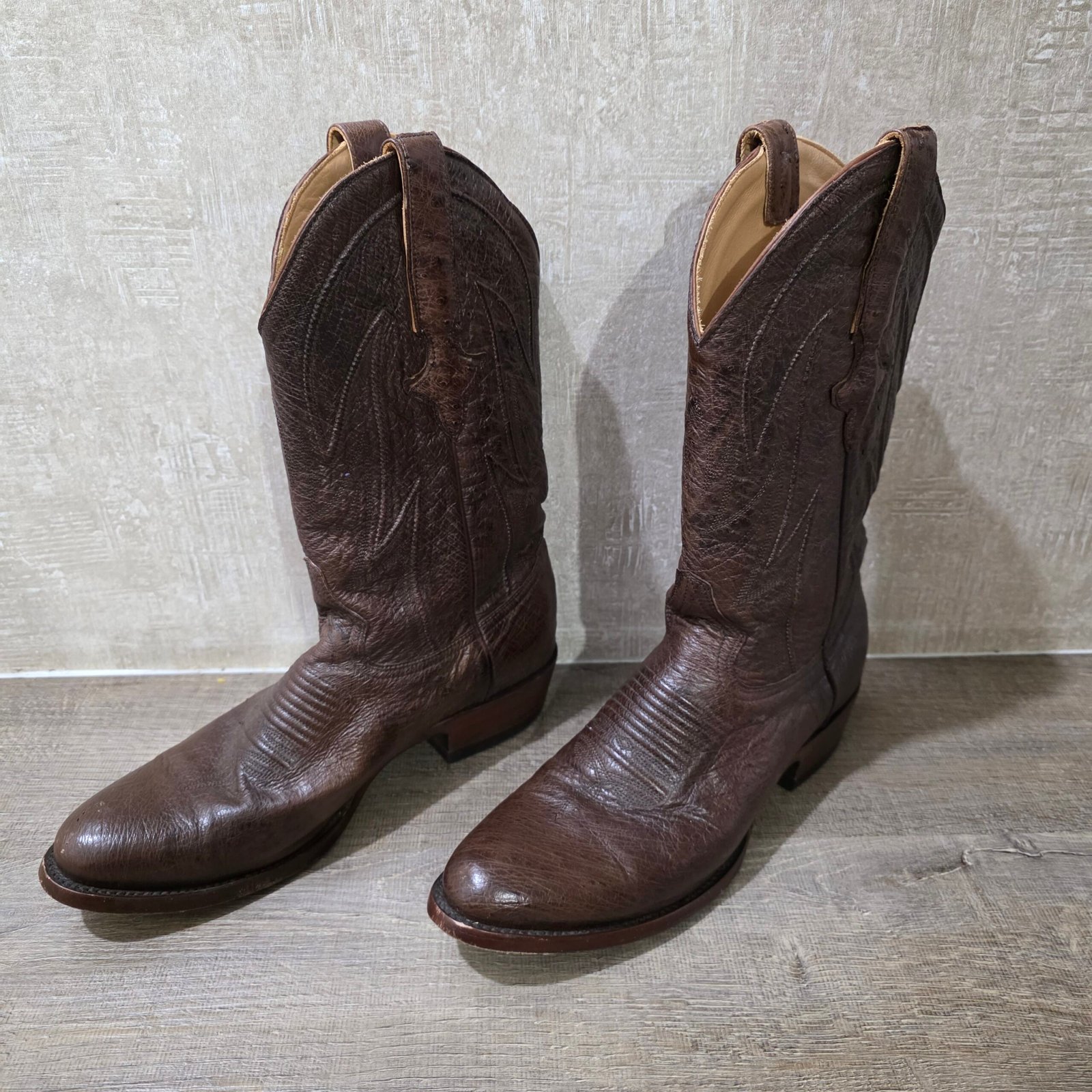 Justin Men’s Brown Leather Cowboy Western Boots Size 8.5 D Made in Mexico