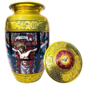 Church Window Adult Cremation Urn for Human Ashes - Large Decorative Funeral Urn