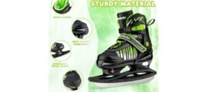 Adjustable Ice Skates For Kids & Youth With Triple Secure Protection Size 31-34