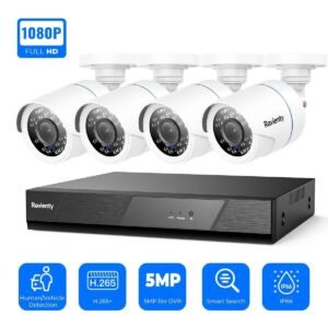 Ravienty 8CH 1080P CCTV System 4 Cameras Includes 1TB Hard Drive Recording