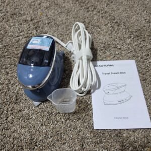 BEAUTURAL Mini Travel Steam Iron 400W Blue Dual Voltage Open Box