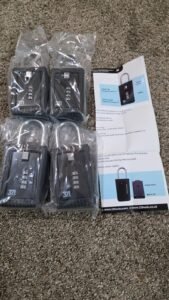Set of 4 – 321 Locks Combination Key Lock Boxes with 4-Digit Resettable Code
