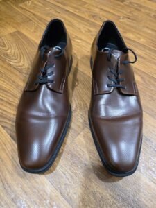 Calvin Klein Men’s Ramses Brown Leather Oxford Dress Shoes Size 11.5 US / 45 EU