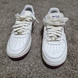 Nike Air Force 1 Low White Maroon Leather Men’s Size 8 DB4455-100
