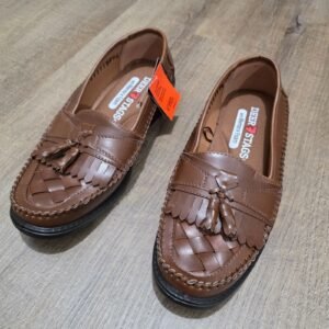 Men’s Brown Slip-On Loafers Tassel Moc Toe Comfort Memory Foam Size 10M