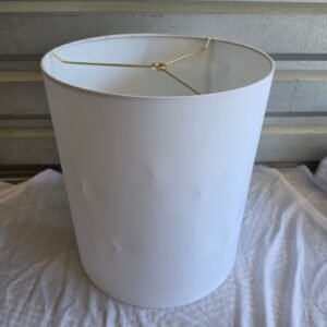 White Drum Lamp Shade Gold Tone Spider Fitter Replacement Open Box Dents